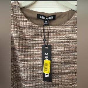 Steve Madden Woven Brown and Tan Top